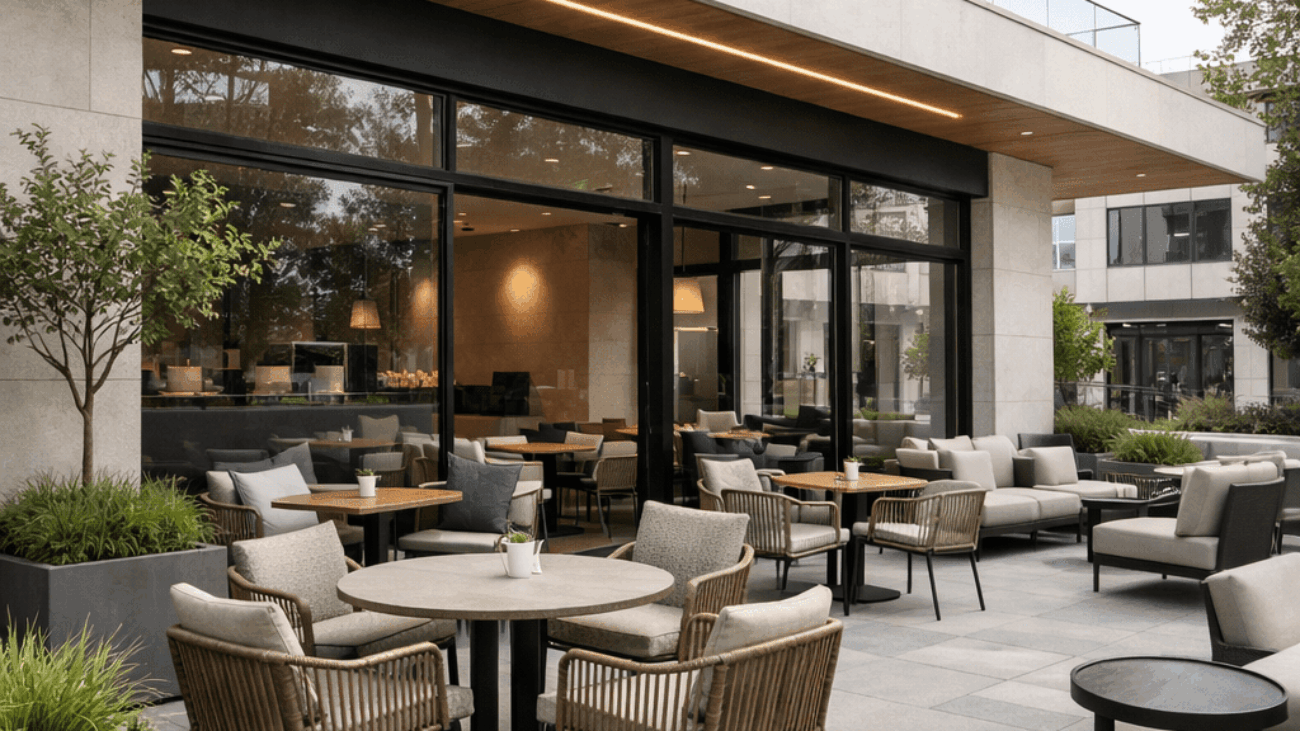 ديكورات خارجية للكافيهات